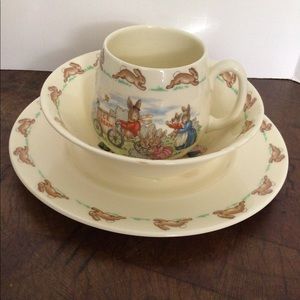 Bunnykins Royal Doulton 3 Piece Plate Bowl Mug